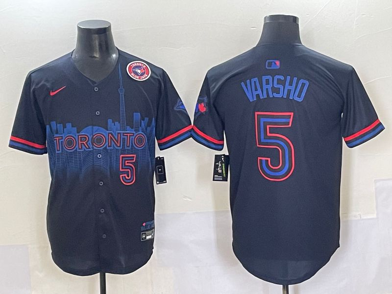 Men 2025 Toronto Blue Jays #5 Varsho Black Joint Name Nike MLB Jersey style 13